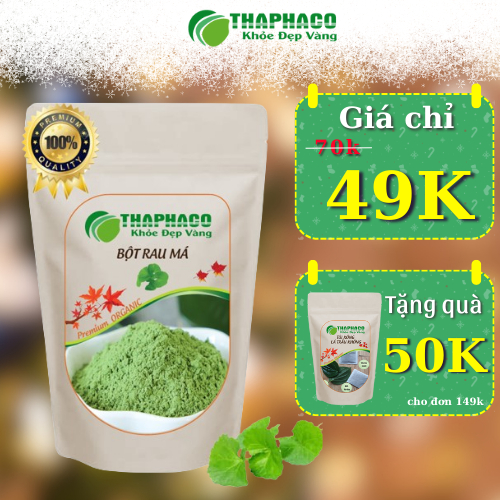 Bột Rau Má Nguyên Chất Túi Zip 100g Nghiền Mịn Uống Làm Đẹp Dưỡng Da THAPHACO