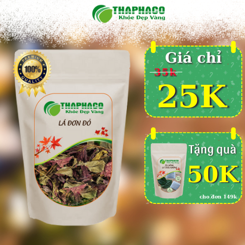 Đơn Lá Đỏ Sấy Khô Nguyên Chất - Hàng Loại 1 - Túi Zip 100gram