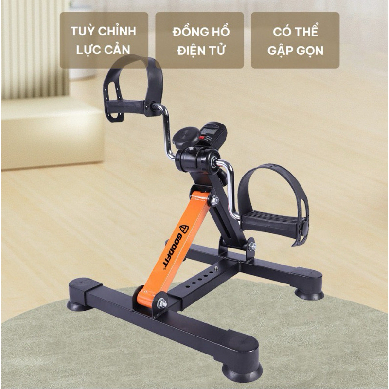 Bàn đạp mini tập tay chân vật lý trị liệu có màn hình Goodfit