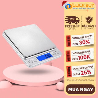 Cân tiểu ly điện tử, cân điện tử nhà bếp tặng kèm khay đựng đồ và 2 viên pin aaa