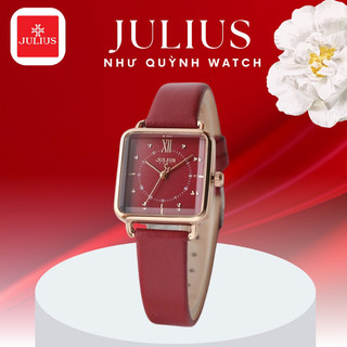 Đồng Hồ Nữ JA-1123C Julius Hàn Quốc hình chữ nhật (Đỏ)