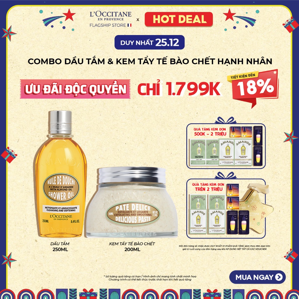 Kem Tẩy Tế Bào Chết Toàn Thân Hạnh Nhân L'Occitane Almond Delicious Paste 200ml