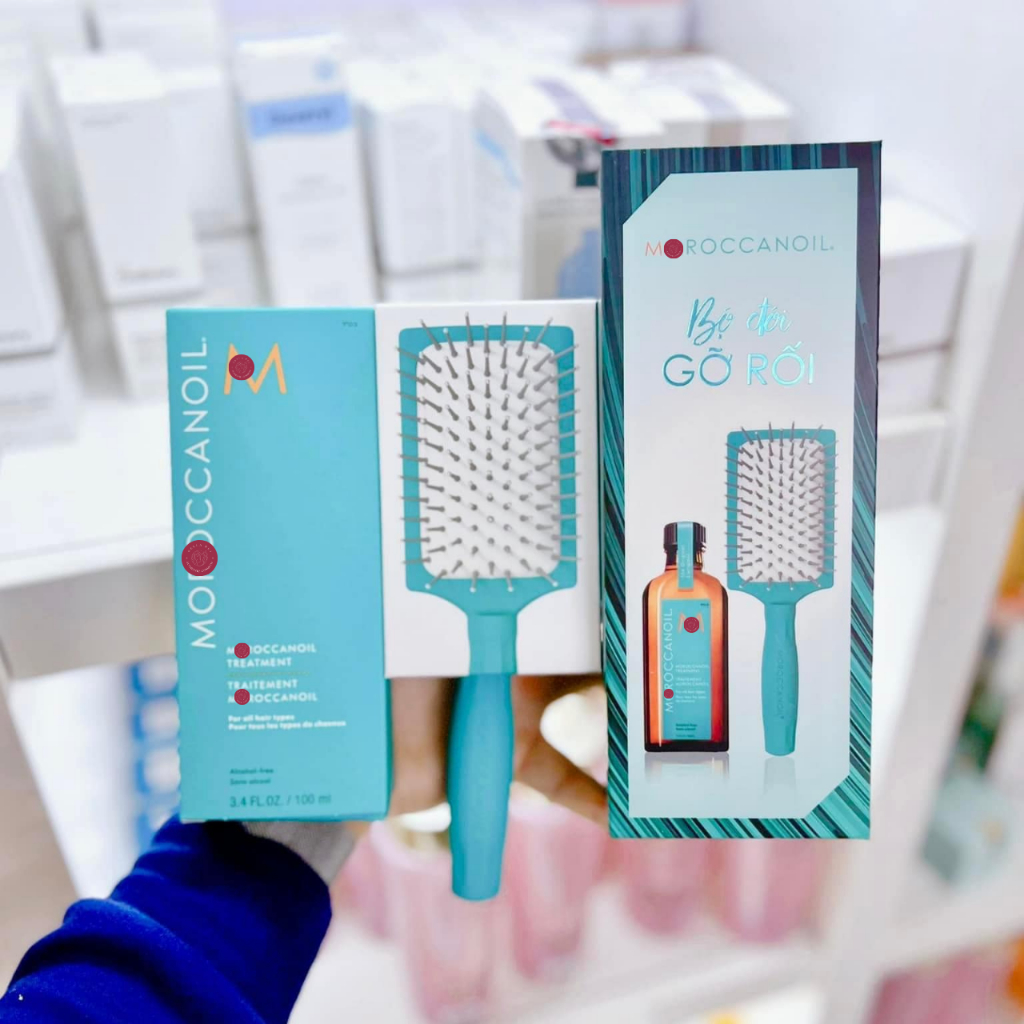 SET DẦU DƯỠNG MOROC + LƯỢC CHẢI GỠ RỐI