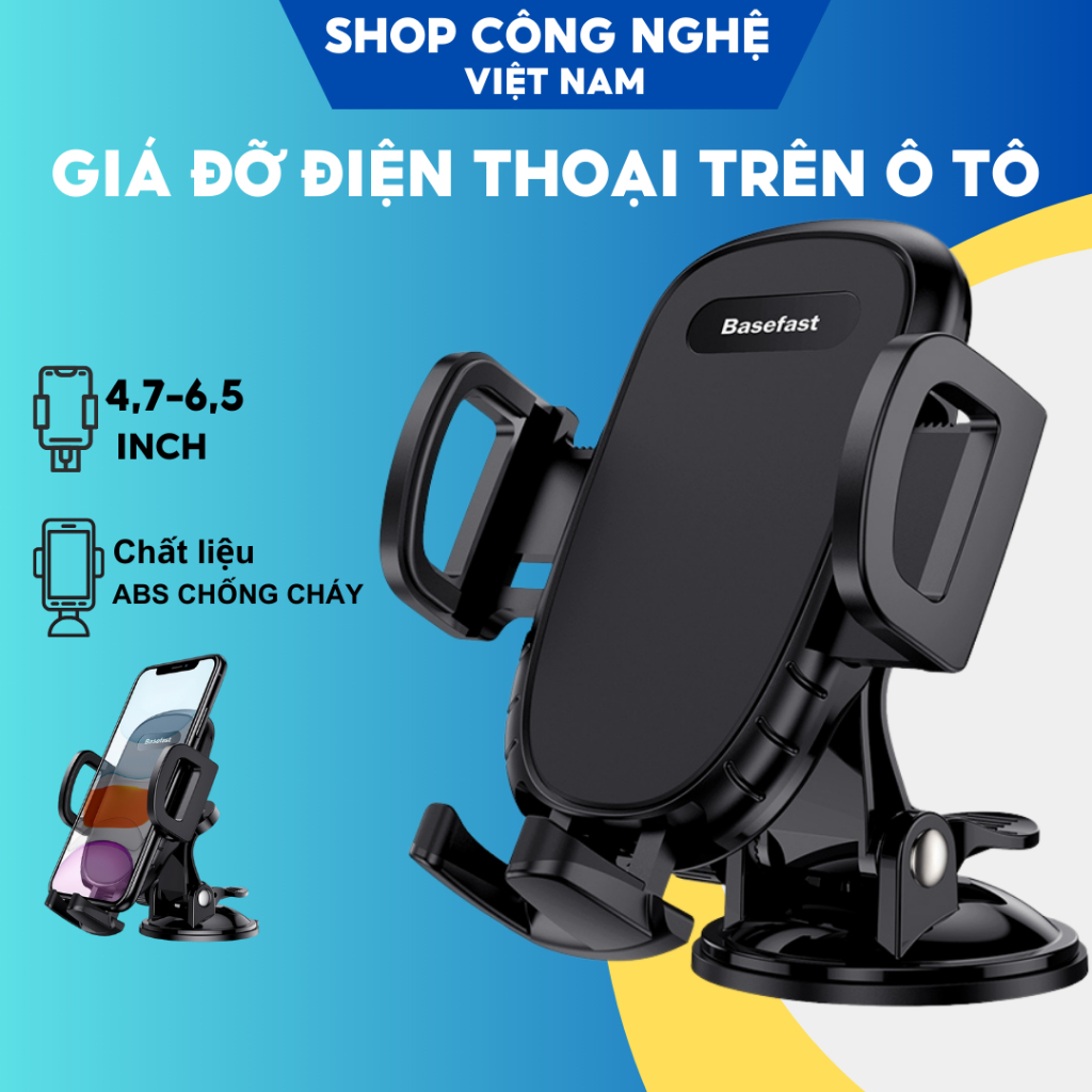 Giá Đỡ Điện Thoại Trên ô tô GK06 Kẹp hoặc tại Gắn Bảng Điều Khiển Trên Taplo, Kính Chắn Gió