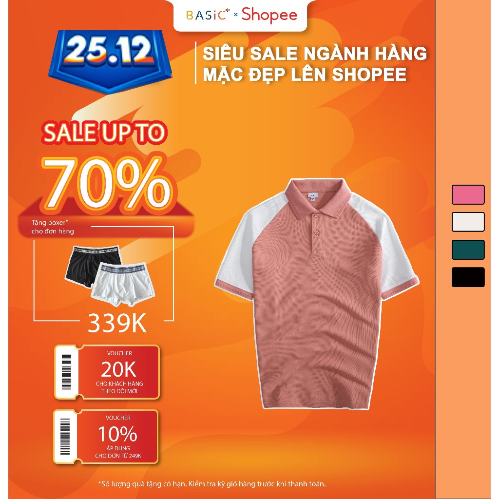 Áo POLO BASICPLUS vải COTTON cao cấp Siêu dày dặn, thoáng khí, bền màu A02-158