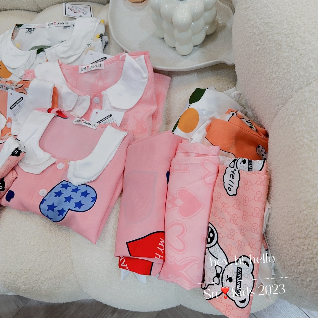 Bộ Pizama dài tay cao cấp cho bé gái 8-20kg