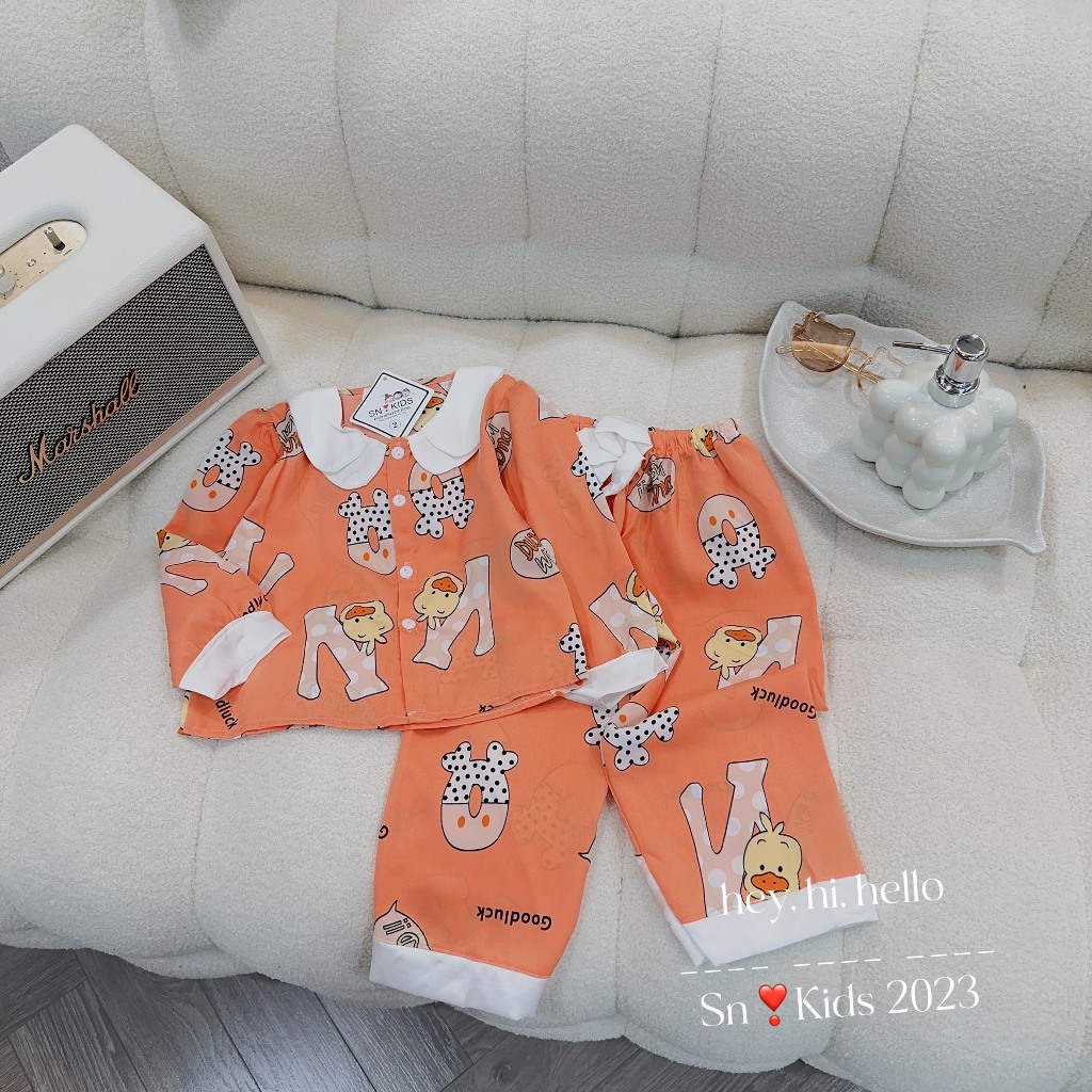 Bộ Pizama dài tay cao cấp cho bé gái 8-20kg