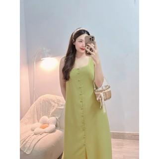 ĐẦM MAXI XẺ TÀ PHỐI NÚT KIỂU