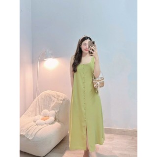 ĐẦM MAXI XẺ TÀ PHỐI NÚT KIỂU