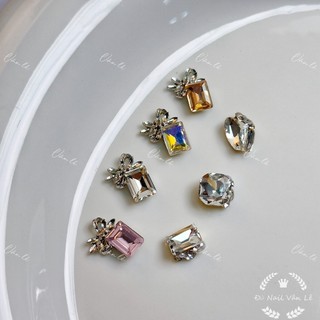 Phụ kiện charm đá khối nơ đính móng nail móng