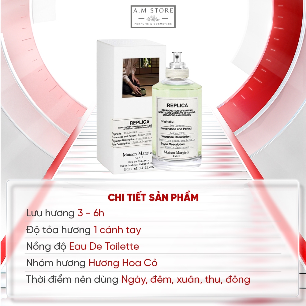 Nước Hoa Nữ Maison Martin Margiela Replica Tea Escape EDT 100ml - Ly trà matcha mang hương thơm quyến rũ và ngọt ngào