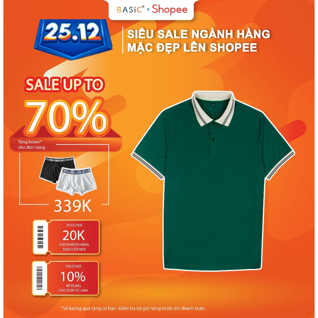 SALE SỐC - ÁO POLO BASICPLUS vải CÁ SẤU Cao Cấp Siêu thông thoáng, thấm hút tốt và sang trọng A02-242