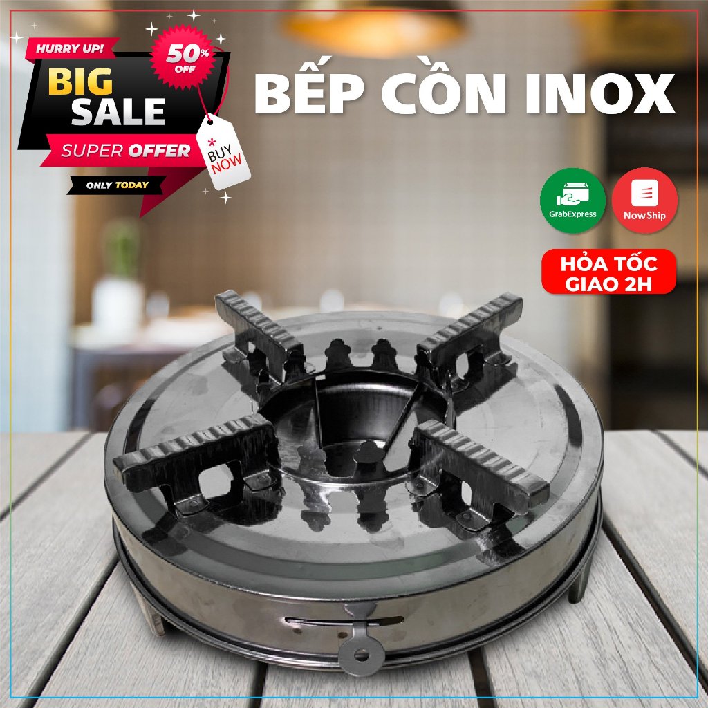 Bếp cồn inox bếp lẩu cồn tròn mini dùng tiện lợi