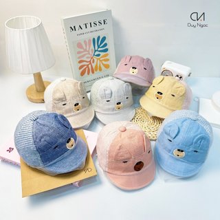 (Size 46) Nón Kết Bé Trai Bé Gái KHĂN GẤU MẮT HÍ Cao Cấp Duy Ngọc  Dành Cho Bé Dưới 18 Tháng Tuổi (0437)