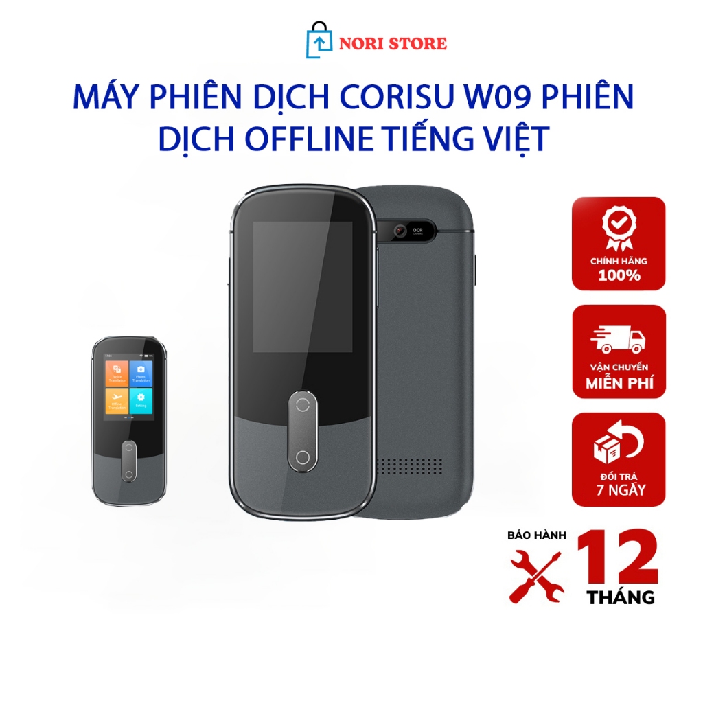 Máy phiên dịch Corisu W09 phiên dịch offline đàm thoại, văn bản tiếng Việt và nhiều ngôn ngữ trên thế giới