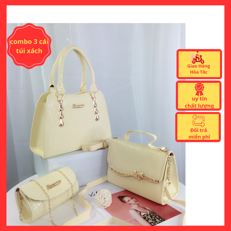 Túi xách nữ giá rẻ đeo chéo thời trang công sở,combo 3 cái túi xách trung niên