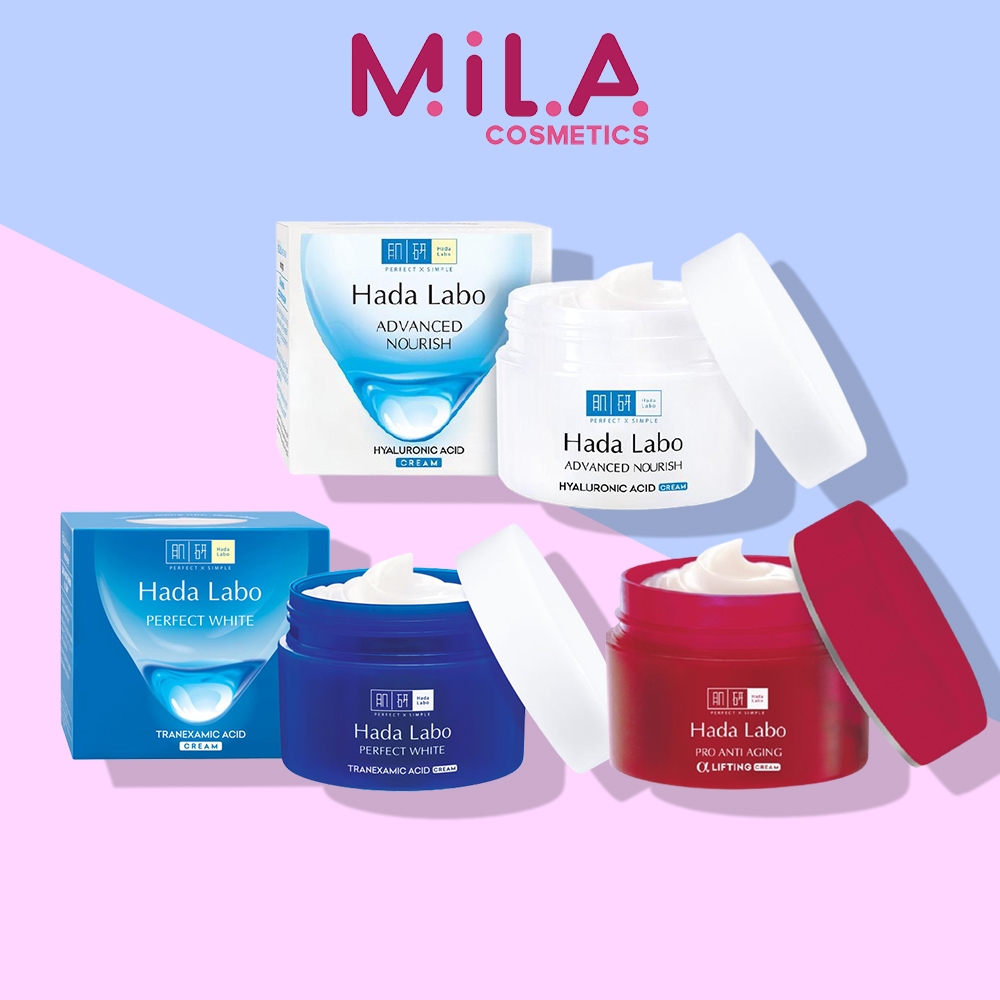 Kem Dưỡng Ẩm Hada Labo Cream 50g (Perfect White/Advanced Nourish/Pro Anti Aging)