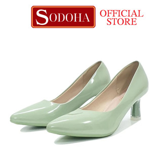 Giày cao gót nữ sodoha sdh505 xanh ngọc đế cao 5cm
