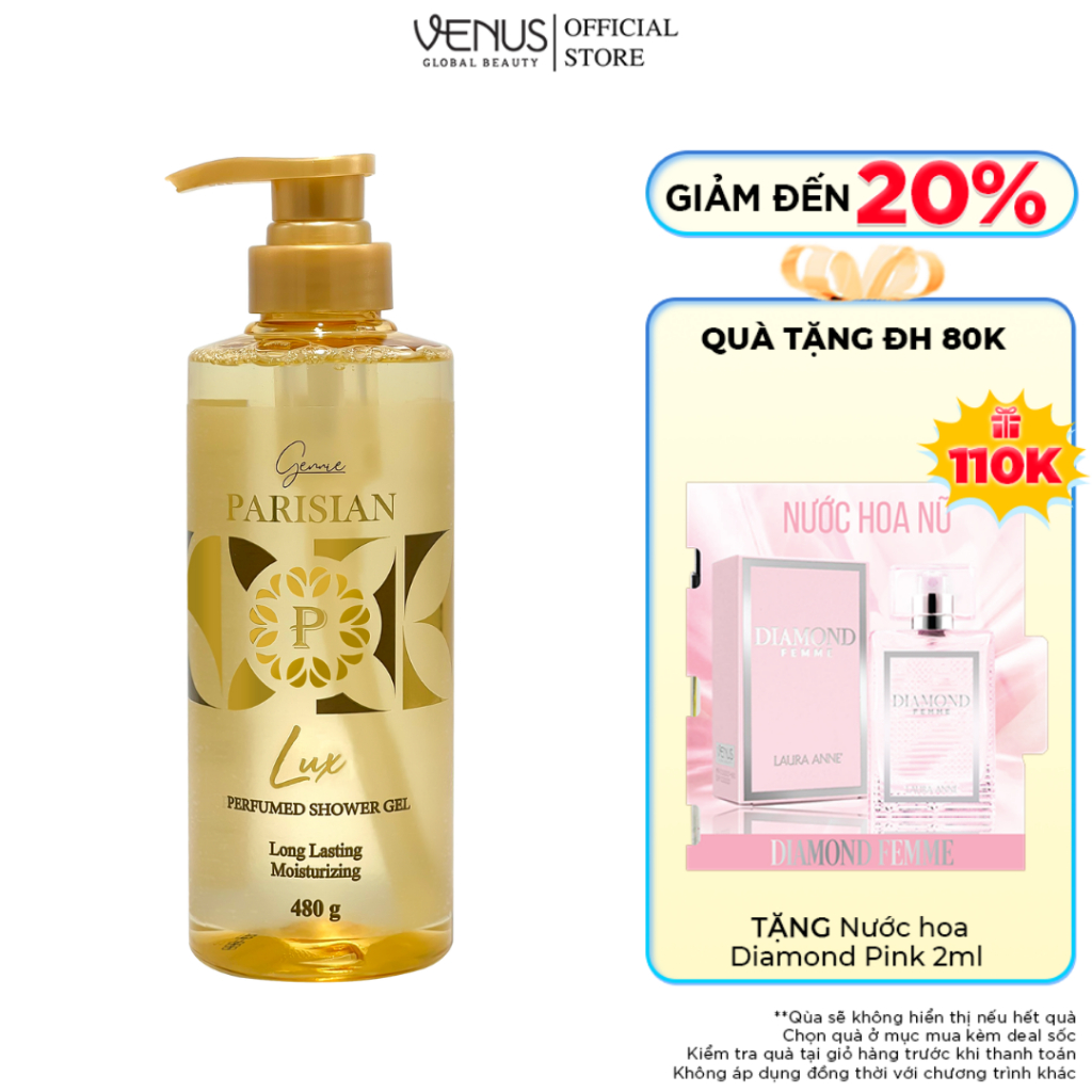 Sữa tắm Nước hoa Nữ Gennie Parisian 480ml hương thơm sang trọng, quyến rũ