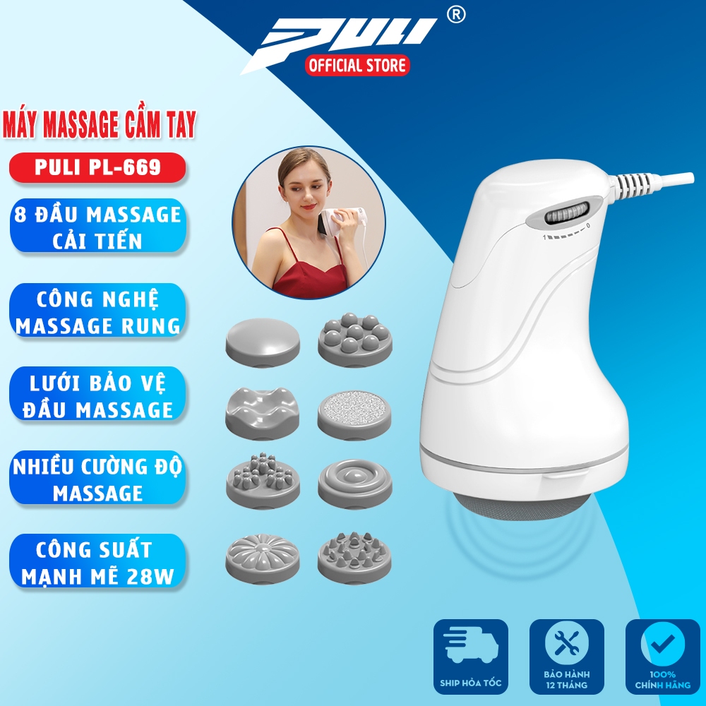 Máy massage bụng giảm mỡ cầm tay Puli PL-669 - 8 đầu