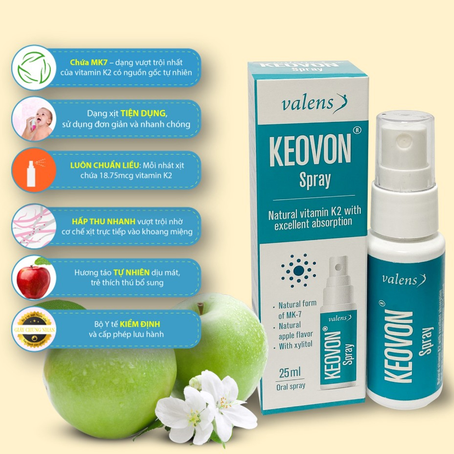 Set quà tặng cho mẹ & bé gồm 01 chai dầu gội khô Girlzonly và 01 chai Keovon Vitamin K2