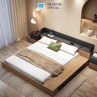 [Chỉ giao lắp tại TP.HCM] Giường Ngủ Đơn Giản Kiểu Nhật Tatami Thương Hiệu SIB Decor GN17