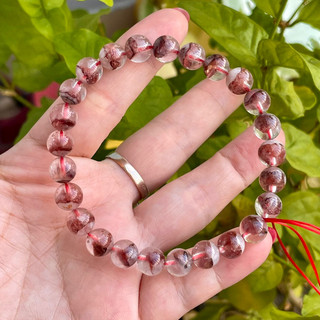 Vòng tay th.ạch anh ưu linh đỏ nâu 7,5ly