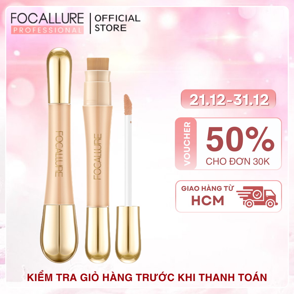 FOCALLURE Kem Che Khuyết Điểm 2 trong 1 lâu trôi mềm mịn chống thấm nước 8g