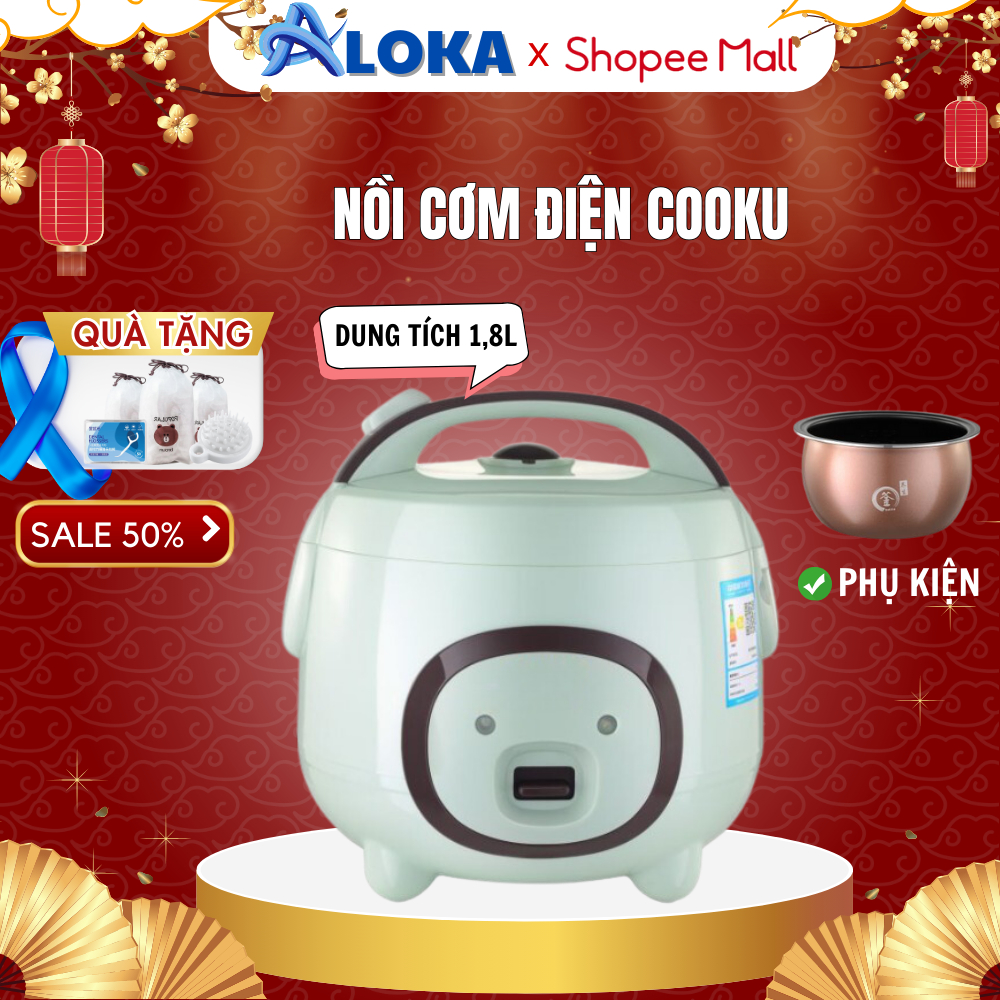 Nồi cơm điện Cuckoo, nồi cơm điện mini ALOKA dung tích 1,2L đến 1.8L phù hợp cho 1-3 người ăn, công suất 700W siêu tiện