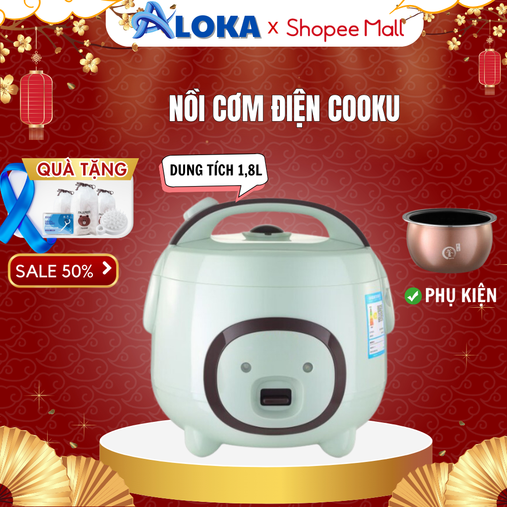 Nồi cơm điện Cuckoo, nồi cơm điện mini ALOKA dung tích 1,2L đến 1.8L  phù hợp cho 1-3 người ăn, công suất 700W siêu tiện