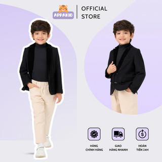 Áo vest nhung đen bé trai [APPA KID] Blazer cho bé trai có cầu vai chất liệu dày dặn đứng form có size đại