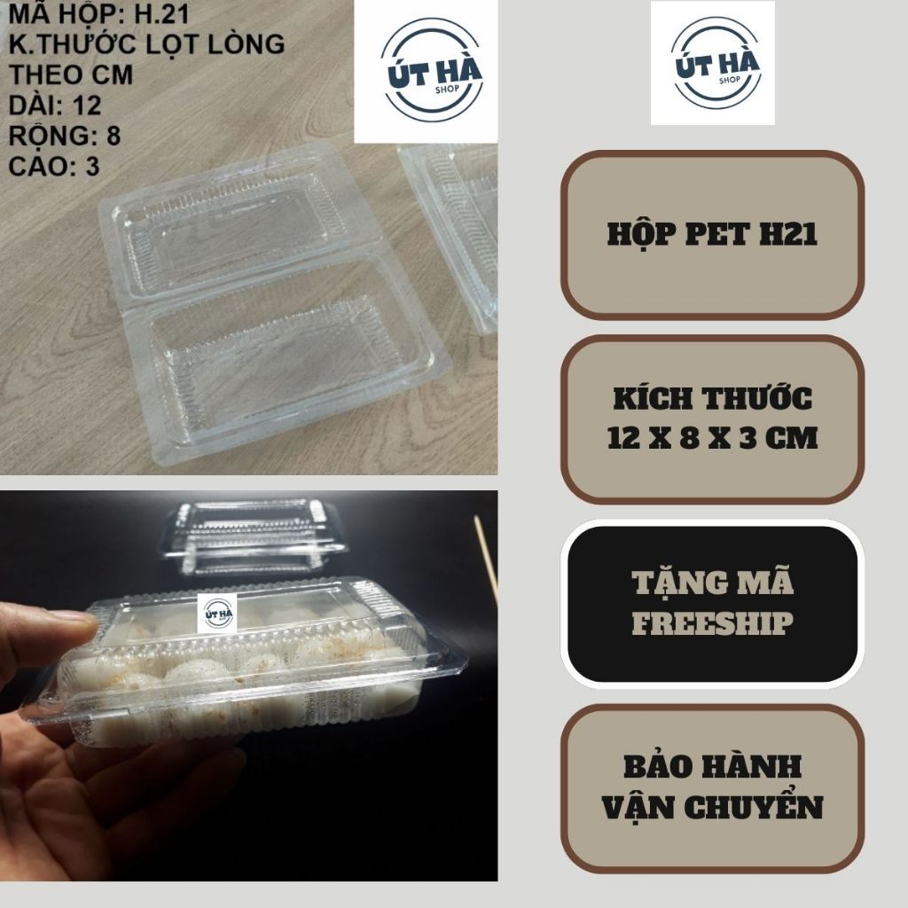 50 Hộp nhựa dùng 1 lần, hộp đựng mứt, thèo lèo, sushi, bánh, thực phẩm, hộp PET định hình H21 H30 H50 H55 H25 H100