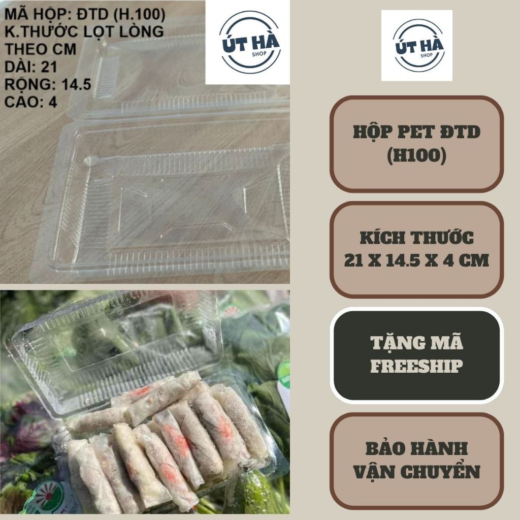 50 Hộp nhựa dùng 1 lần, hộp đựng mứt, thèo lèo, sushi, bánh, thực phẩm, hộp PET định hình H21 H30 H50 H55 H25 H100