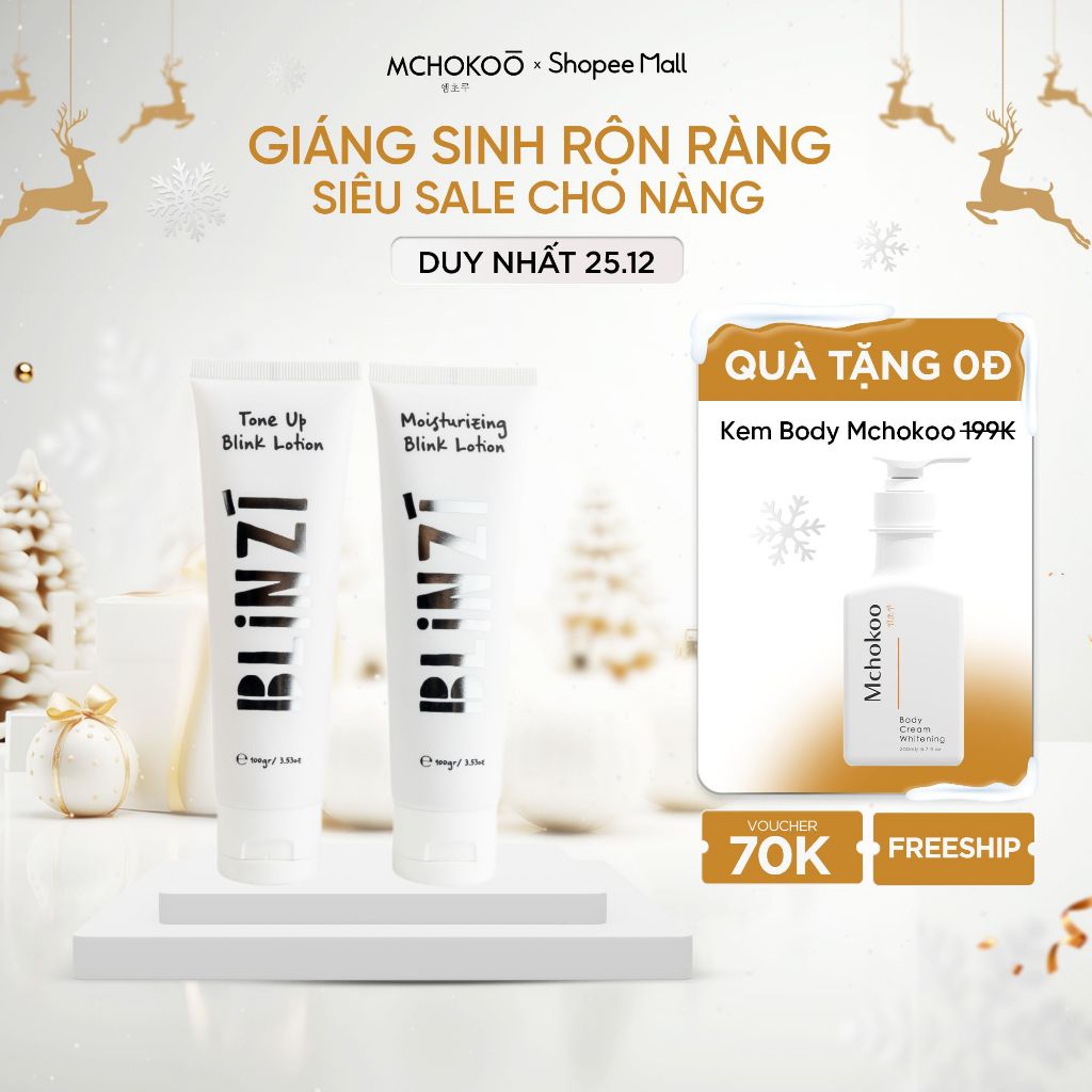 Kem dưỡng body ánh nhũ Blinzi Moisturizing Blink Lotion dưỡng ẩm, da mềm, mịn, thẩm thấu nhanh
