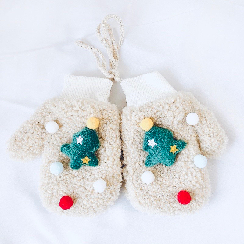 Găng tay lót lông dành cho bé trai bé gái 6-12 tuổi ấm áp mùa đông mã T36 noel giáng sinh