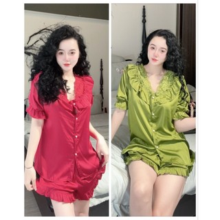 Đồ bộ đùi tiểu thư - lụa latin mềm mịn siêu xinh Freesize 40-58kg