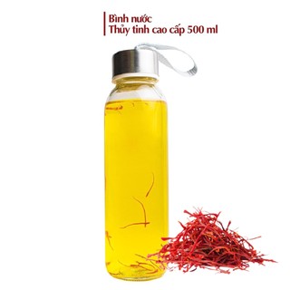 Bình nước thủy tinh saffron cao cấp 500ml
