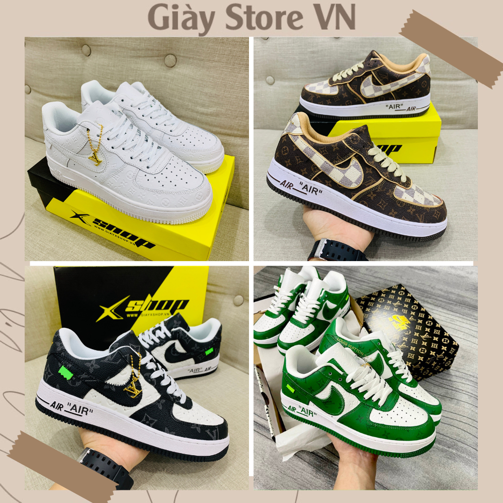Giày Nike_AF1 LV, Giày Air Force 1 LV Louis Vuitton Nam Nữ Hàng Đẹp Full Box Bill