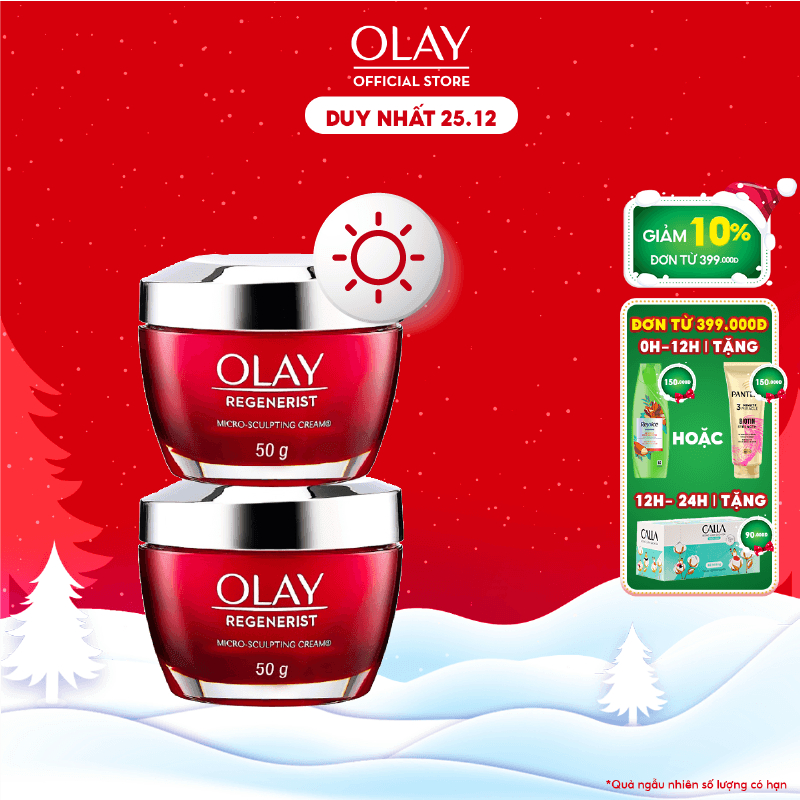 Combo 2 Kem Dưỡng Ẩm Ban Ngày Căng Mướt, Sáng Khỏe & Ngừa Lão Hóa OLAY REGENERIST 50G X2