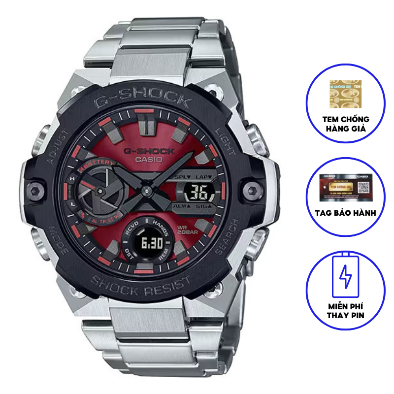 Đồng Hồ Casio Nam Dây Thép Không Ghỉ GSHOCK GST-B400AD-1A4DR Chính Hãng