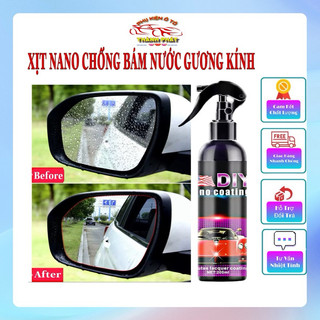Xịt nano chống bám nước gương chiếu hậu và kính ô tô xe hơi hạn chế xước dăm bụi bẩn sơn xe dung tích 200ml