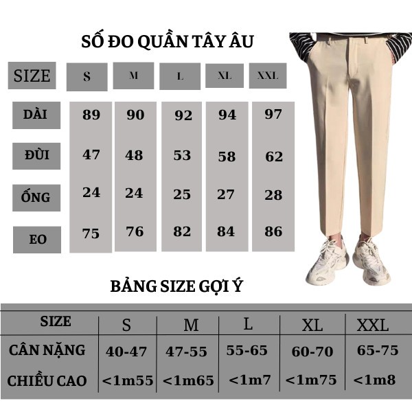 Quần Tây Âu baggy dáng suông 4 màu BE/TRẮNG/ĐEN/XÁM form nam nữ unisex_Hình thật tại Boin store