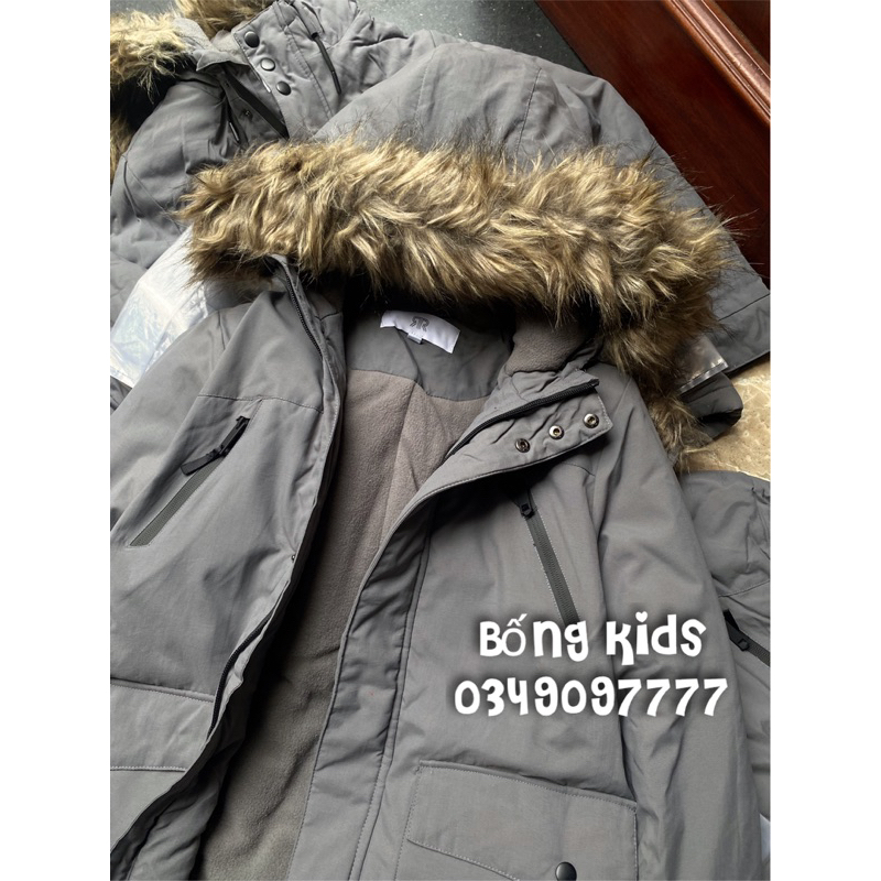 Áo Parka Bé Trai Kaki Lót Nỉ RR
