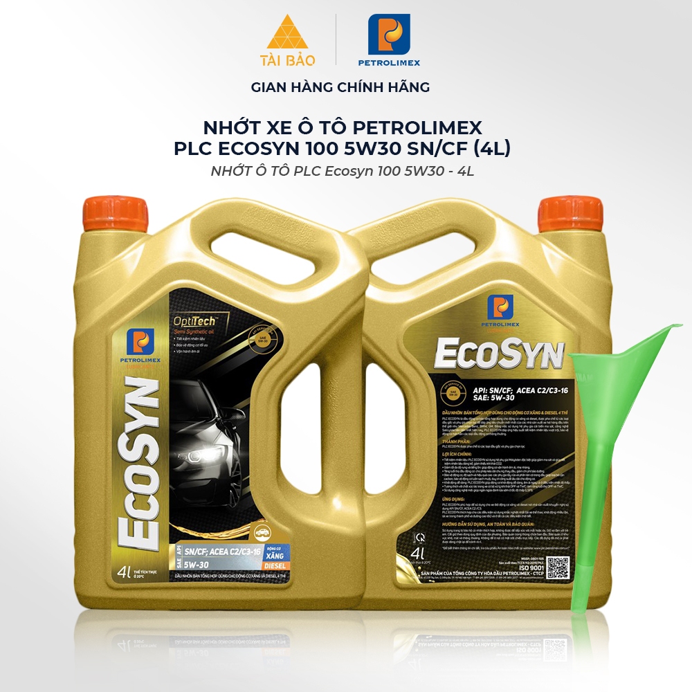 Nhớt xe ô tô PETROLIMEX PLC Ecosyn 100 5W30 SN/CF  - Chính hãng