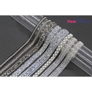 [GIÁ 1 MÉT] Dây silicone đính đá, trang trí nơ bờm , phụ kiện may mặc.