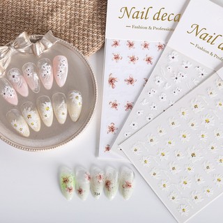 Sticker hoa dán móng 3d, miếng dán móng tay hình hoa.