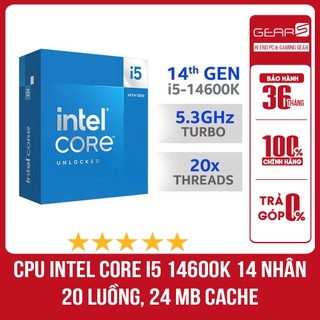 Cpu intel core i5 14600k | 3.50 ghz, up to 5.30ghz, 14 nhân 20 luồng, 24 mb cache - bảo hành 36 tháng