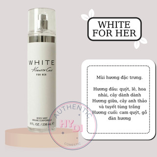 Kenneth cole white for her - xịt thơm body mist kenneth cole usa