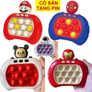 Máy chơi điện tử giải trí Pop it popit (TẶNG PIN) Người nhện iron man stich mario chuột mickey có nhạc,với nhiều cấp độ