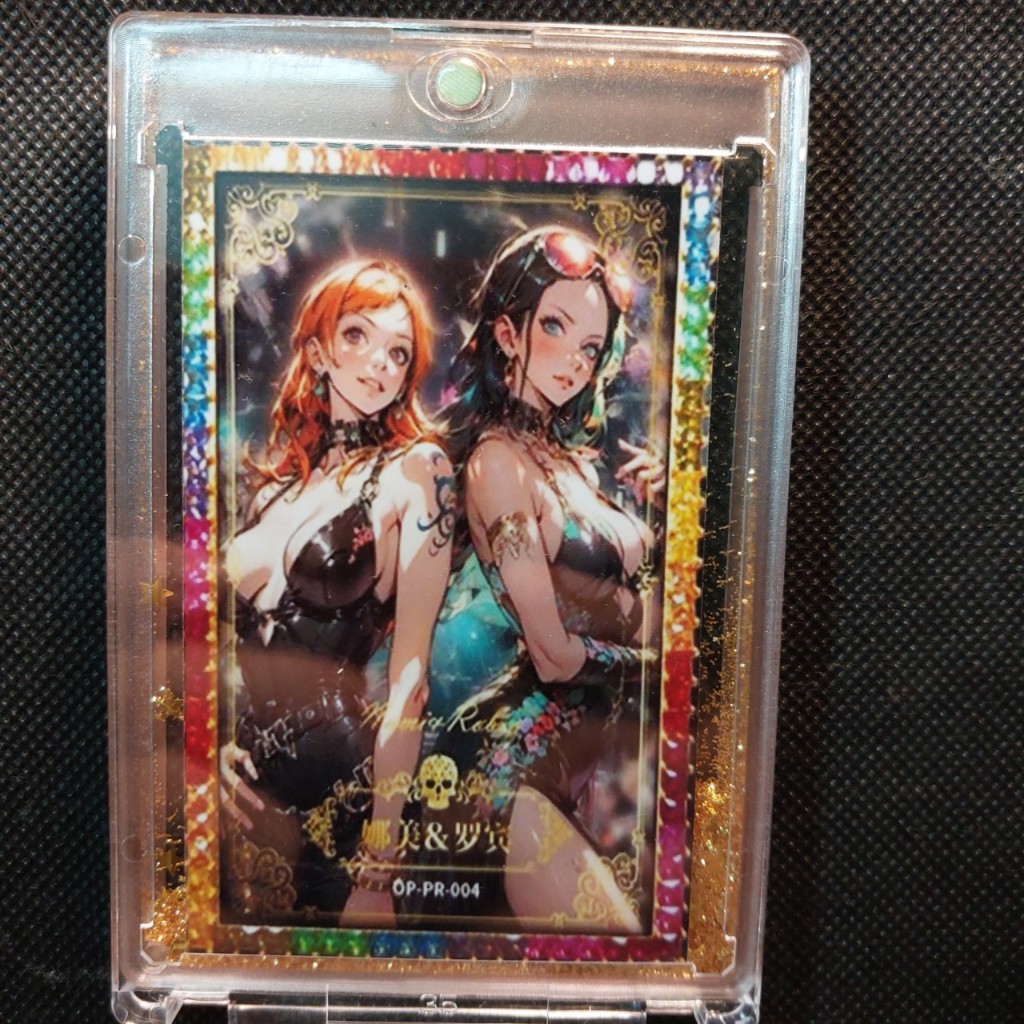 Thẻ 2 nữ Nami và Robin trang phục áo dài đen trong One Piece 2098 Nf3 1-5